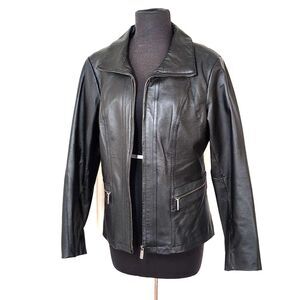 La Nouvelle Renaissance Black Leather Jacket Size M